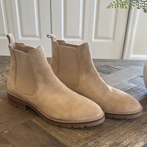 Steve Madden Beige Suede Ankle Booties